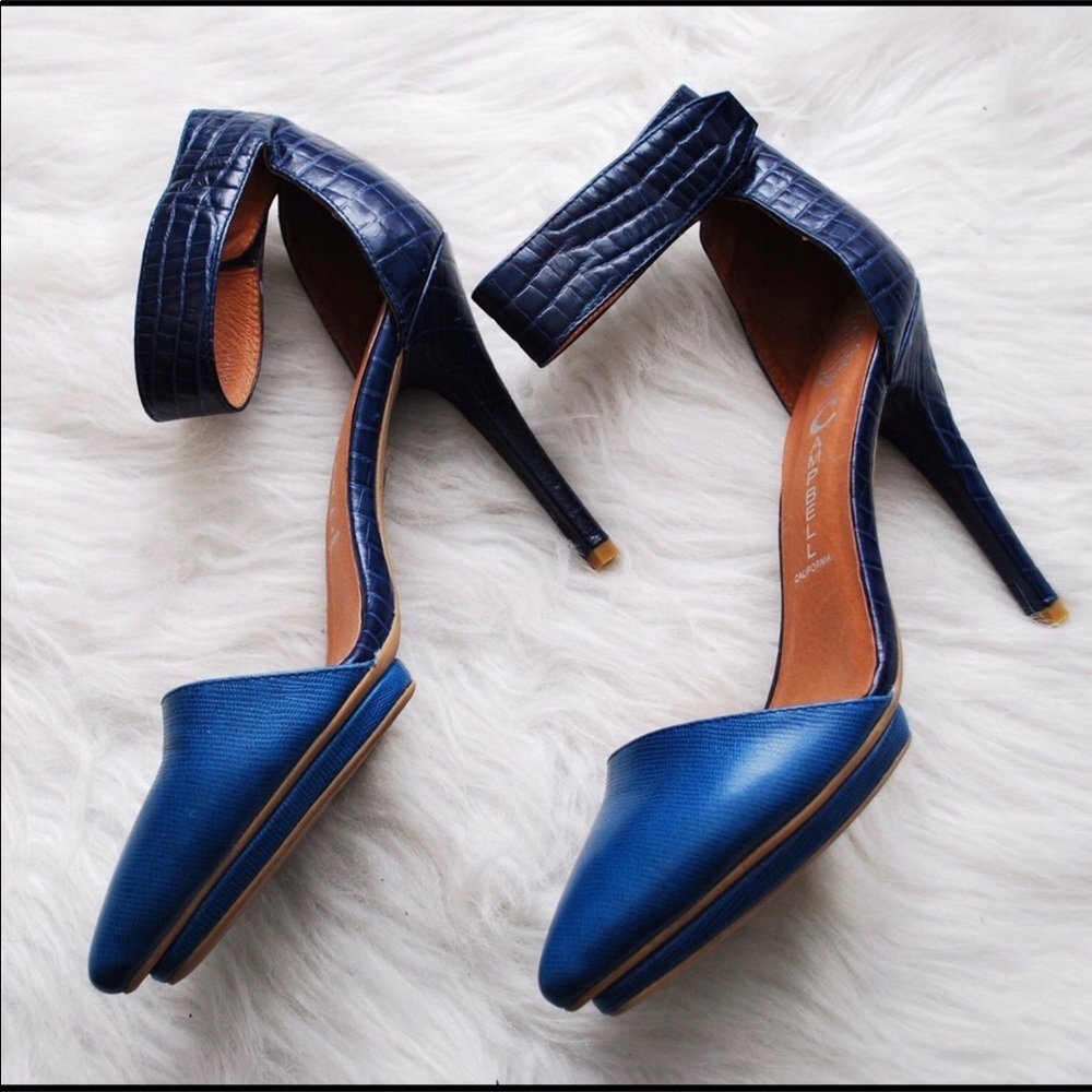 Jeffrey Campbell blue heel shoes